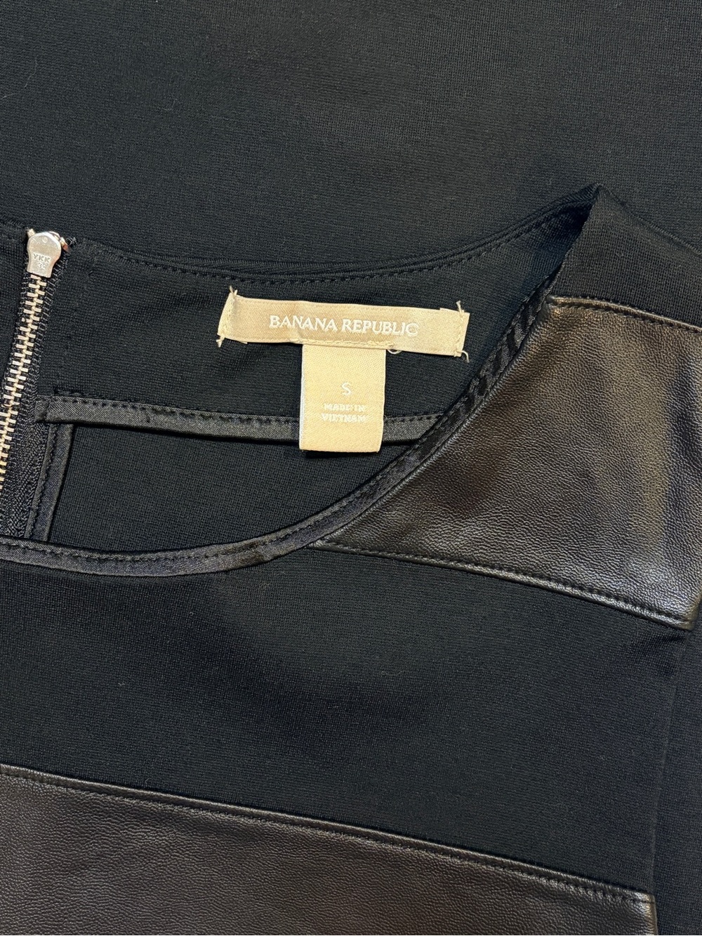 Faux Leather Stripe Ponte Shell Top - Picture 15 of 16